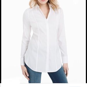 WHBM White Poplin Shirt NWT Sz. 12